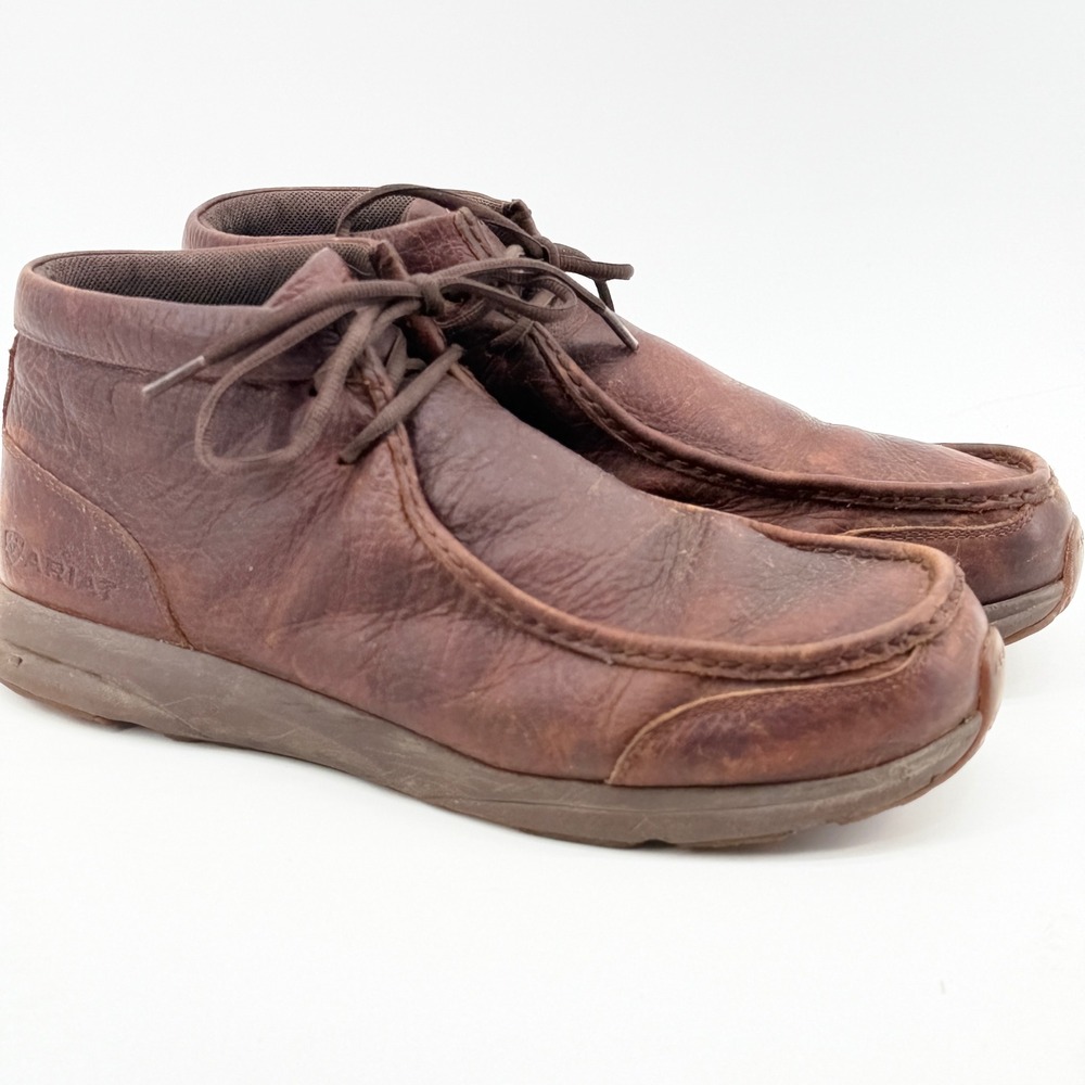 Ariat Mens Spitfire Brown Leather Moc Toe Chukka Boots 10044487 Size 13D